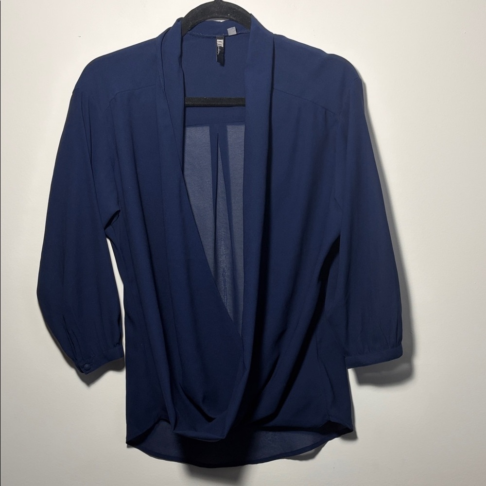 Kut From the Kloth Surplice Blouse Navy S